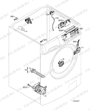 Взрыв-схема стиральной машины Rex Electrolux RWW12470W - Схема узла Electrical equipment 268